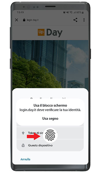 Step 5 | 2. per Android: usa impronta digitale o segno